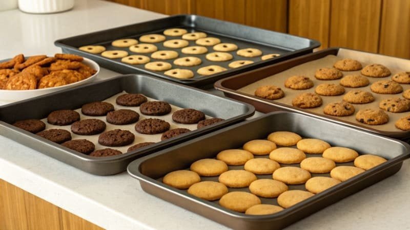 Best Baking Trays for Cookies A variety of cookie baking trays
