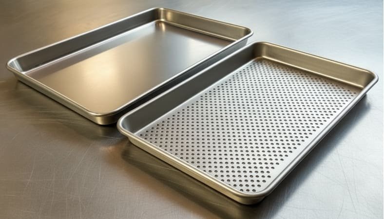 Perforated vs solid baking pan comparison Comparison of perforated and solid baking pans