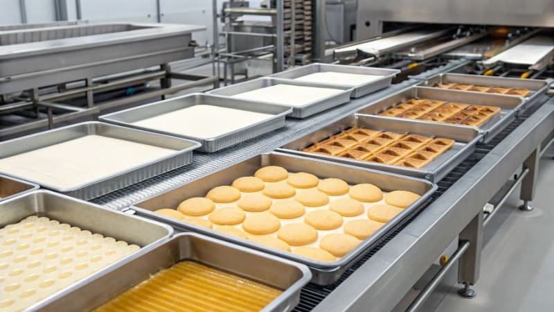 Commercial baking production line Industrial baking line with different pan types