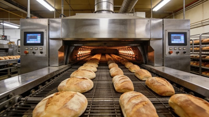 large industrial tunnel oven for bread production